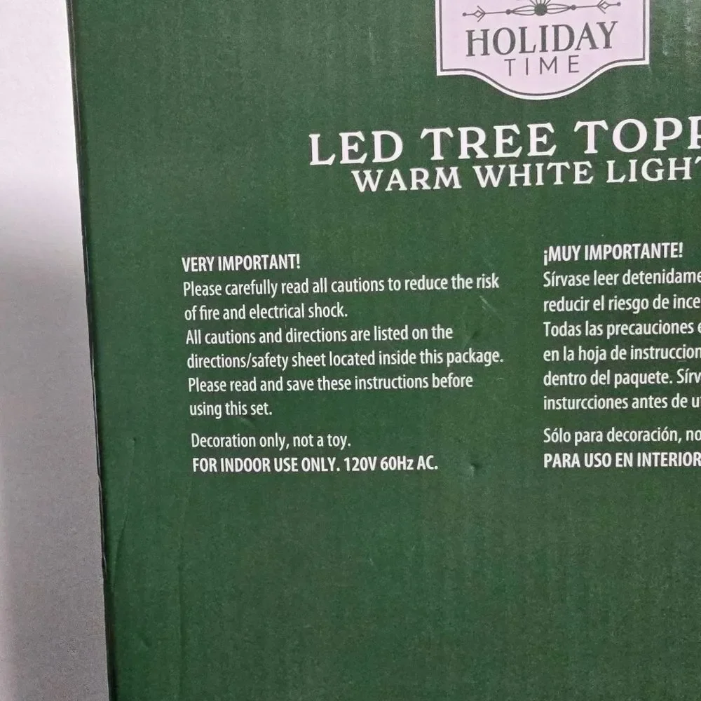 Vintage Holiday Style 11 Light Star Tree Topper Silver Lighted New, 6